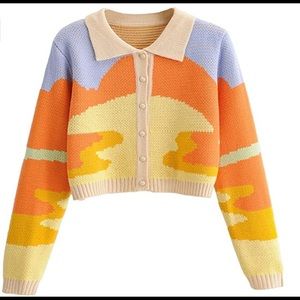 NWOT Button Down Cropped Cardigan